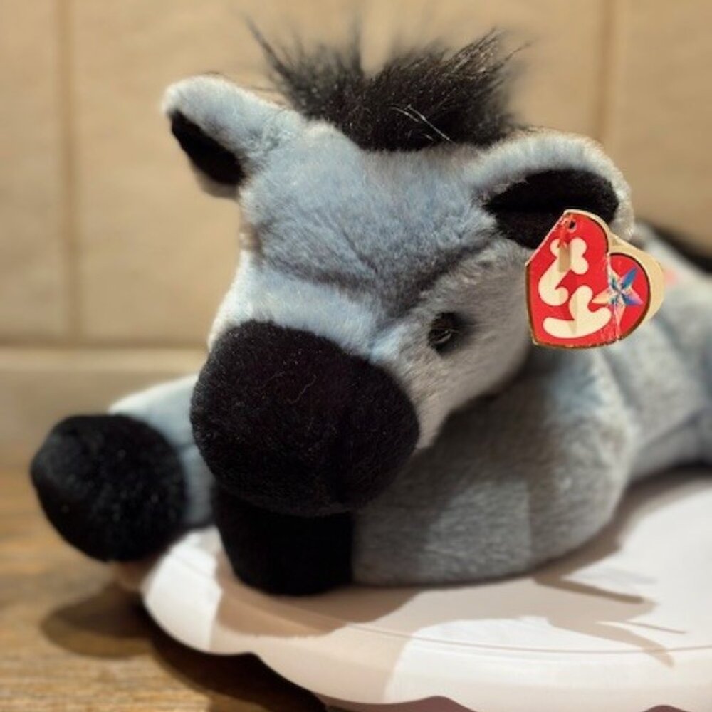 TY Beanie Buddies Collection Lefty Donkey 2000 Silky Soft Plush Stuffed Toy/Tag